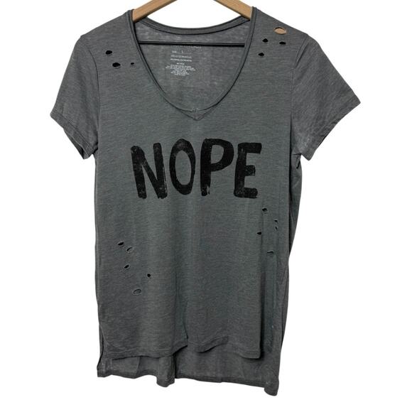 GRAYSON THREADS NOPE GREY BLACK WOMEN SHORT SLEEVE SHIRT SIZE LARGE - Picture 1 of 5